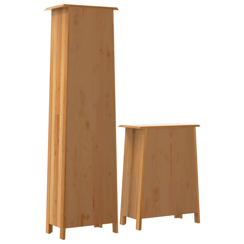 vidaXL 2 Piece Bathroom Furniture Set Solid Wood Pine-5