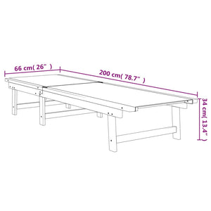 vidaXL Sun Loungers 2 pcs Black Solid Wood Acacia and Textilene-6