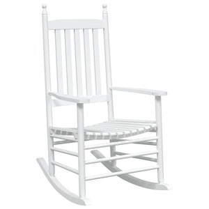 vidaXL Rocking Chairs with Curved Seats 2 pcs White Solid Wood Fir-3