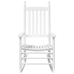 vidaXL Rocking Chairs with Curved Seats 2 pcs White Solid Wood Fir-4