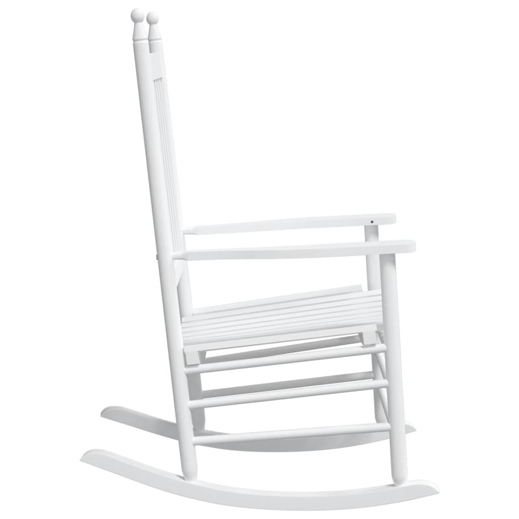 vidaXL Rocking Chairs with Curved Seats 2 pcs White Solid Wood Fir-5