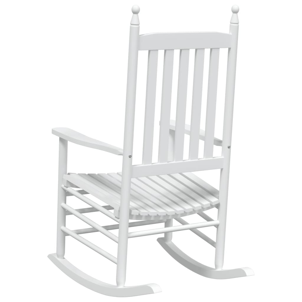 vidaXL Rocking Chairs with Curved Seats 2 pcs White Solid Wood Fir-6