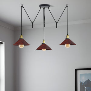 Three Head Cone Shape Spider Pendant Light~1915-0