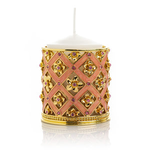 Pink Decorated Candle Holder-0