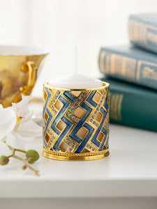 Blue Decorated Candle Holder-7