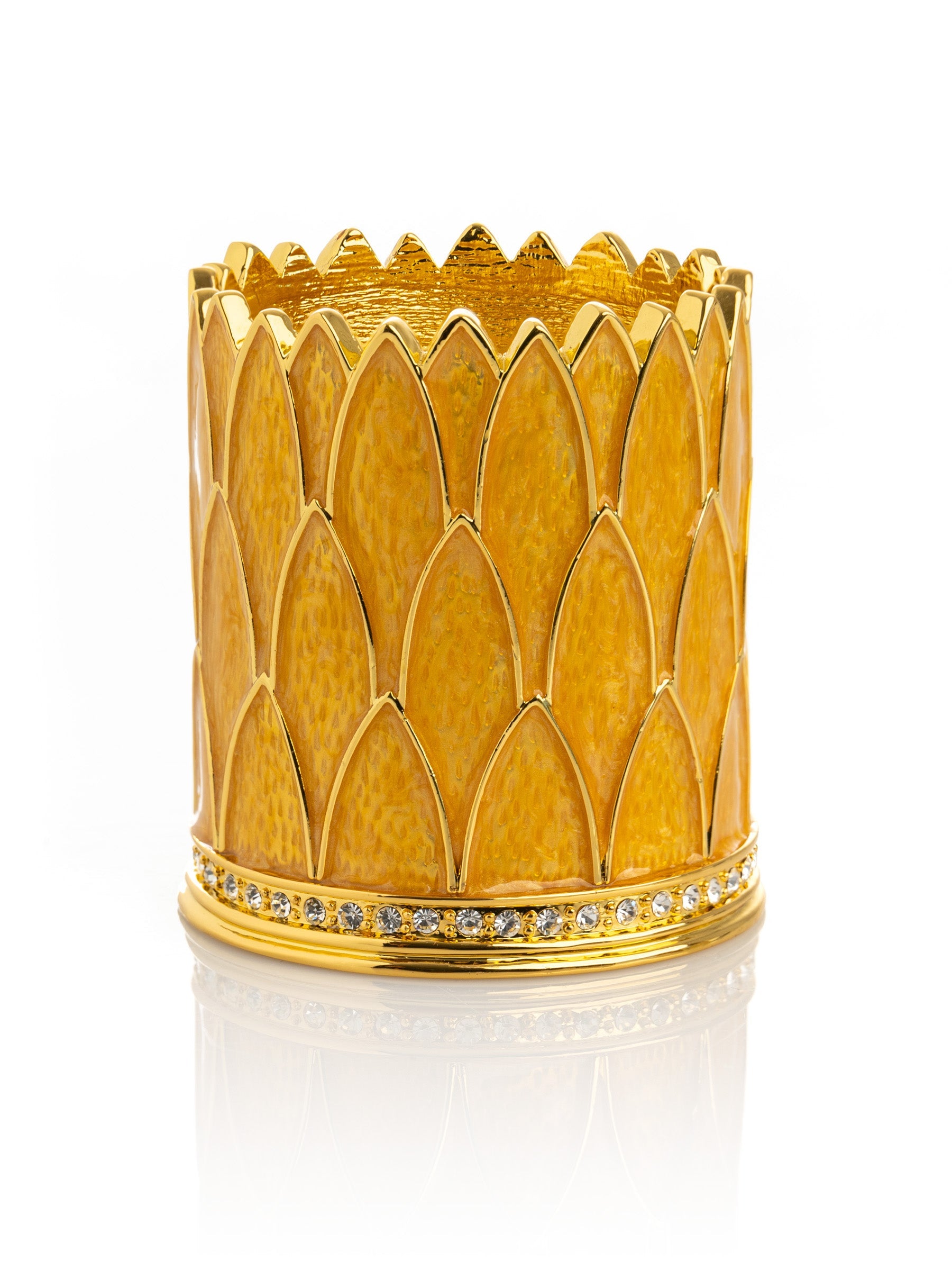 Yellow Decorated Candle Holder-3