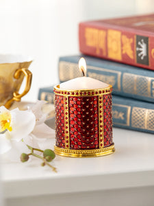 Red Decorated Candle Holder-1