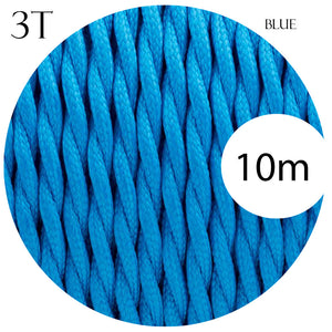 Cloth Covered Electric 3 Core Twisted Cable Blue~2108-6