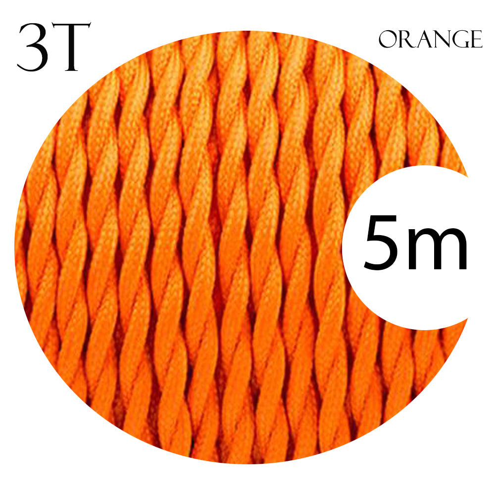 3 Core Electrical Twisted Cable Fabric Flex Orange~2103-10