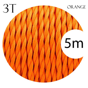 3 Core Electrical Twisted Cable Fabric Flex Orange~2103-10