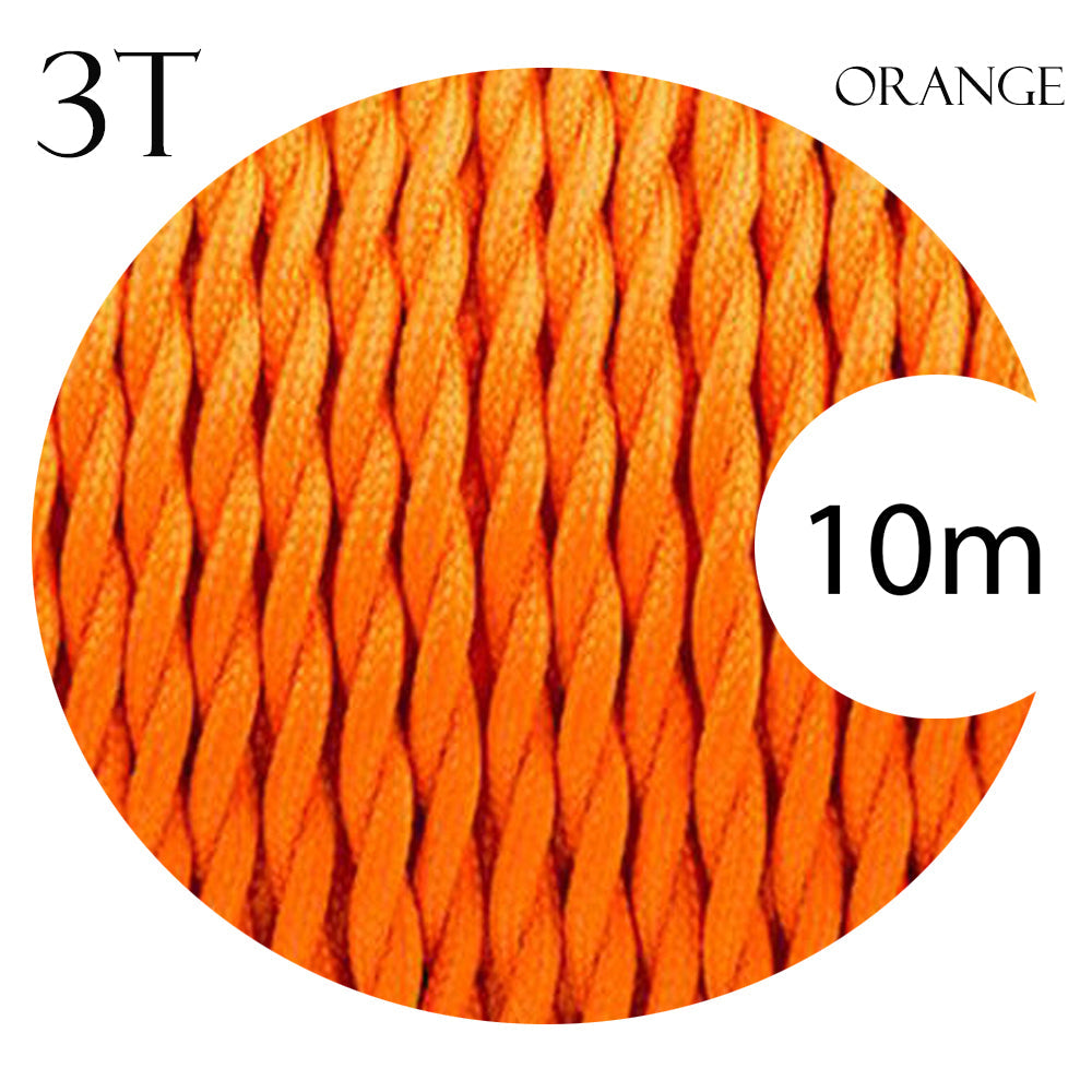 3 Core Electrical Twisted Cable Fabric Flex Orange~2103-11