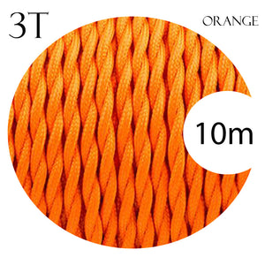 3 Core Electrical Twisted Cable Fabric Flex Orange~2103-11