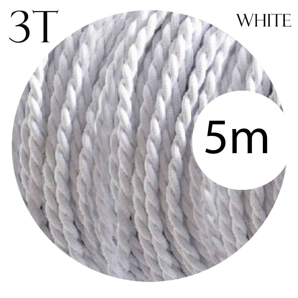 Electrical Cable 3 Core Twised Flex Fabric White~2100-2