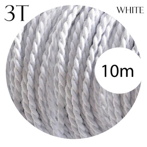 Electrical Cable 3 Core Twised Flex Fabric White~2100-1