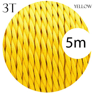 3 Core Electrical Twisted Fabric wire Yellow~2095-9