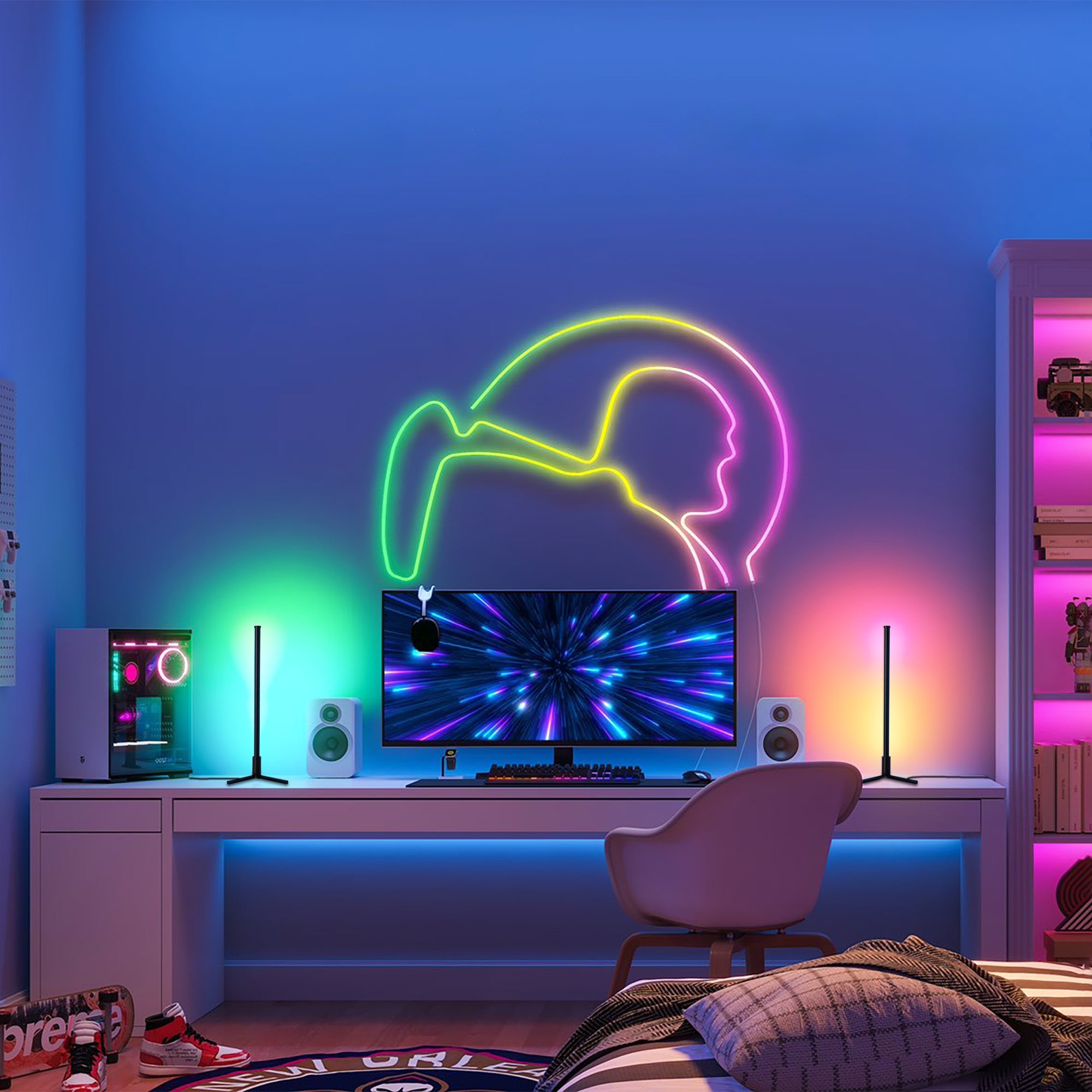 Gaming Room RGB Corner Desk Light-12