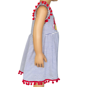 Girls Back to School Dress with Apple and Pencil applique-7