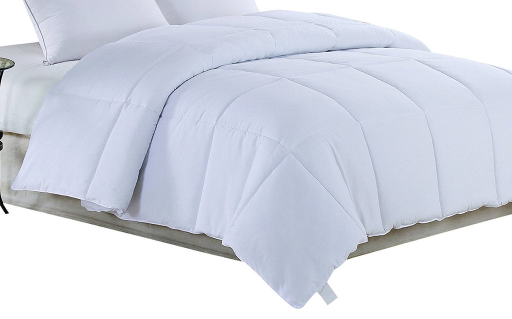 White Medium Weight Hypoallergenic Twin Down Alternative Comforter Duvet Insert - 99fab 