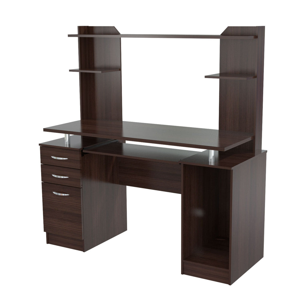 Espresso Finish Wood Computer Desk With Hutch - 99fab 