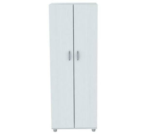 66" White Laminated Wood Pantry or Storage Cabinet