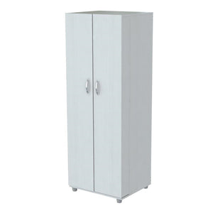 66" White Laminated Wood Pantry or Storage Cabinet