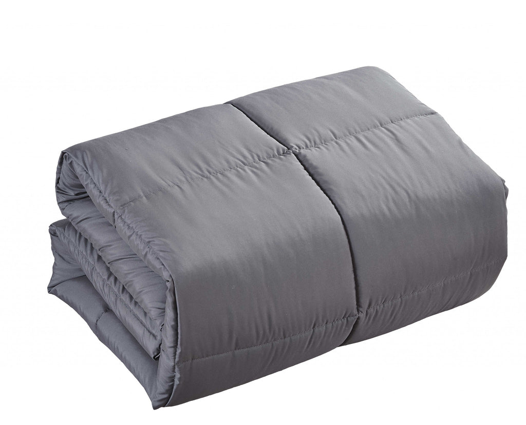 Dark Gray Medium Warmth Down Alternative Comforter Full Queen Size - 99fab 