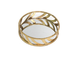 14 X 14 X 4 Gold Streamline Mirror  Tray