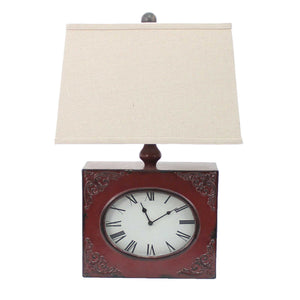 7 X 7 X 22 White Vintage Metal Clock Base - Table Lamp