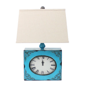 7 X 7 X 22 White Vintage Metal Clock Base - Table Lamp