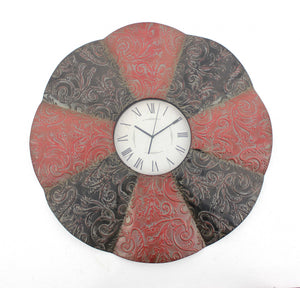 30" Novelty Red And Black Glass Analog Wall Clock