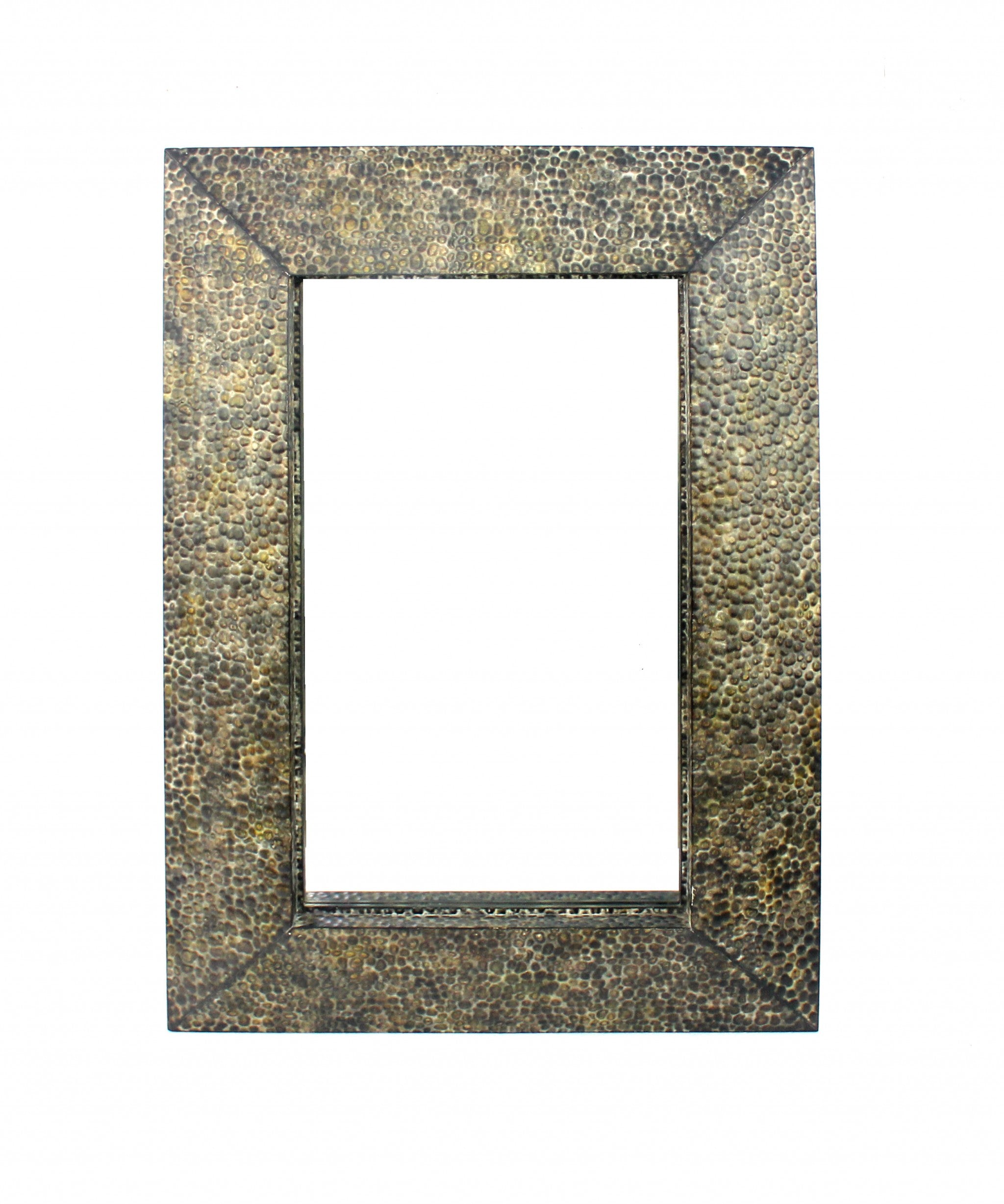 34" Bronze Rectangle Accent Mirror Wall Mounted With Metal Frame