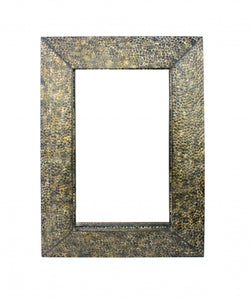 34" Bronze Rectangle Accent Mirror Wall Mounted With Metal Frame