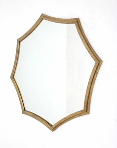 33" Antique Octagon Accent Mirror Wall Mounted With Metal Frame