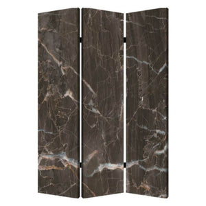 1" X 48" X 72" Multi Color Wood Canvas Black Marble  Screen