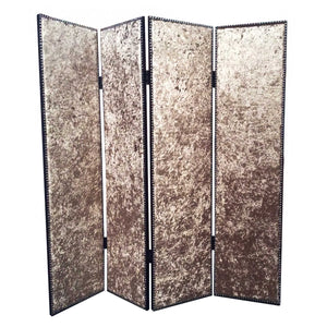 1 X 84 X 84 Beige Wood & Fabric Chateau  Screen