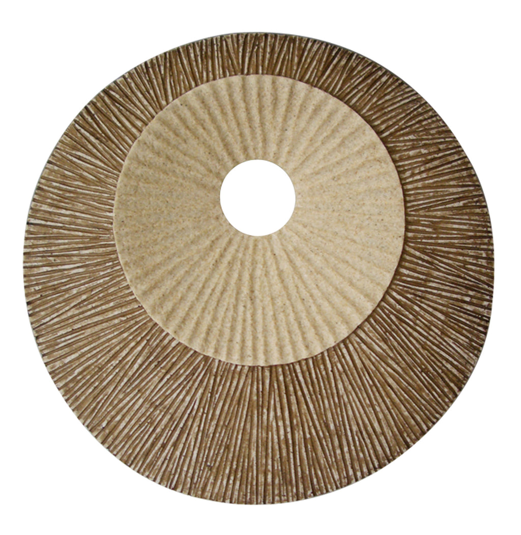 1 X 14 X 14 Brown Round Ribbed  Wall Plaque - 99fab 