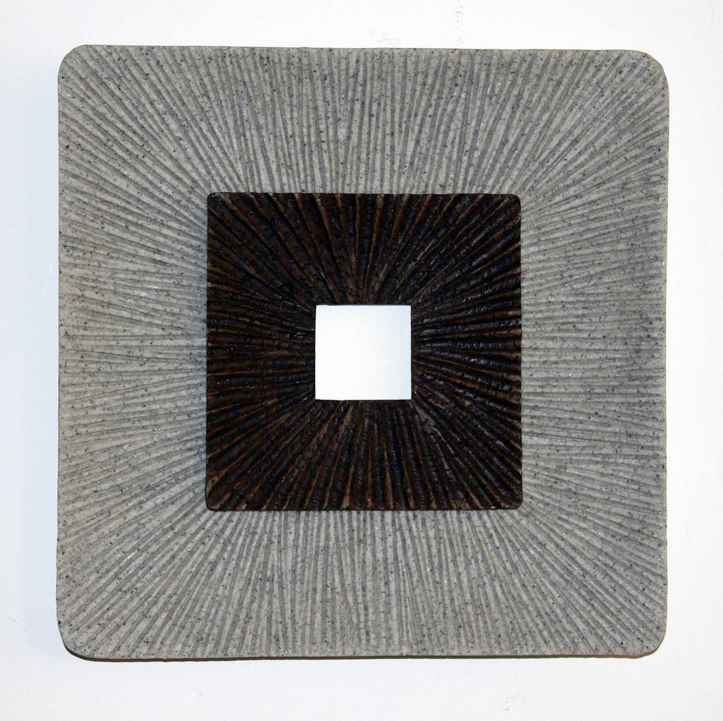 Brown & Gray Square Ribbed Wood Wall Art - 99fab 