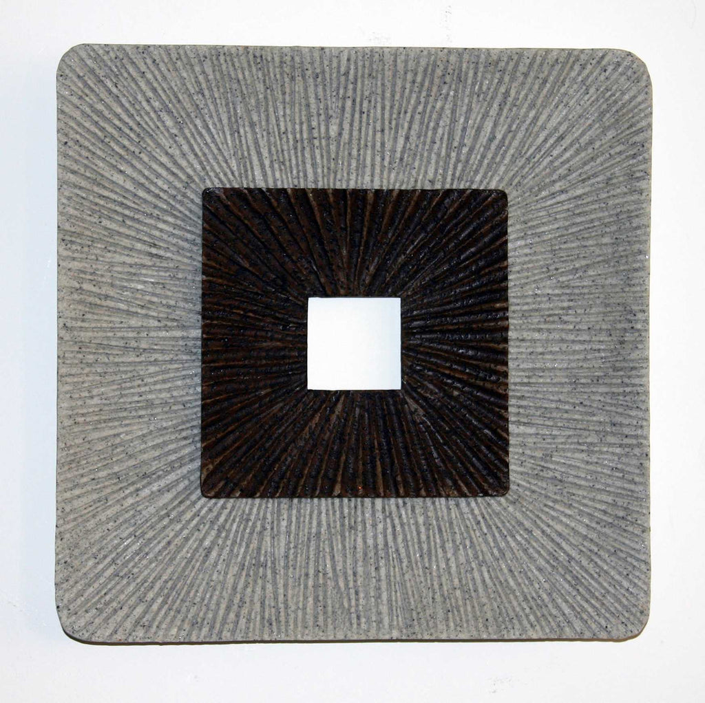 Modern Brown And Gray Ribbed Square Wall Art - 99fab 
