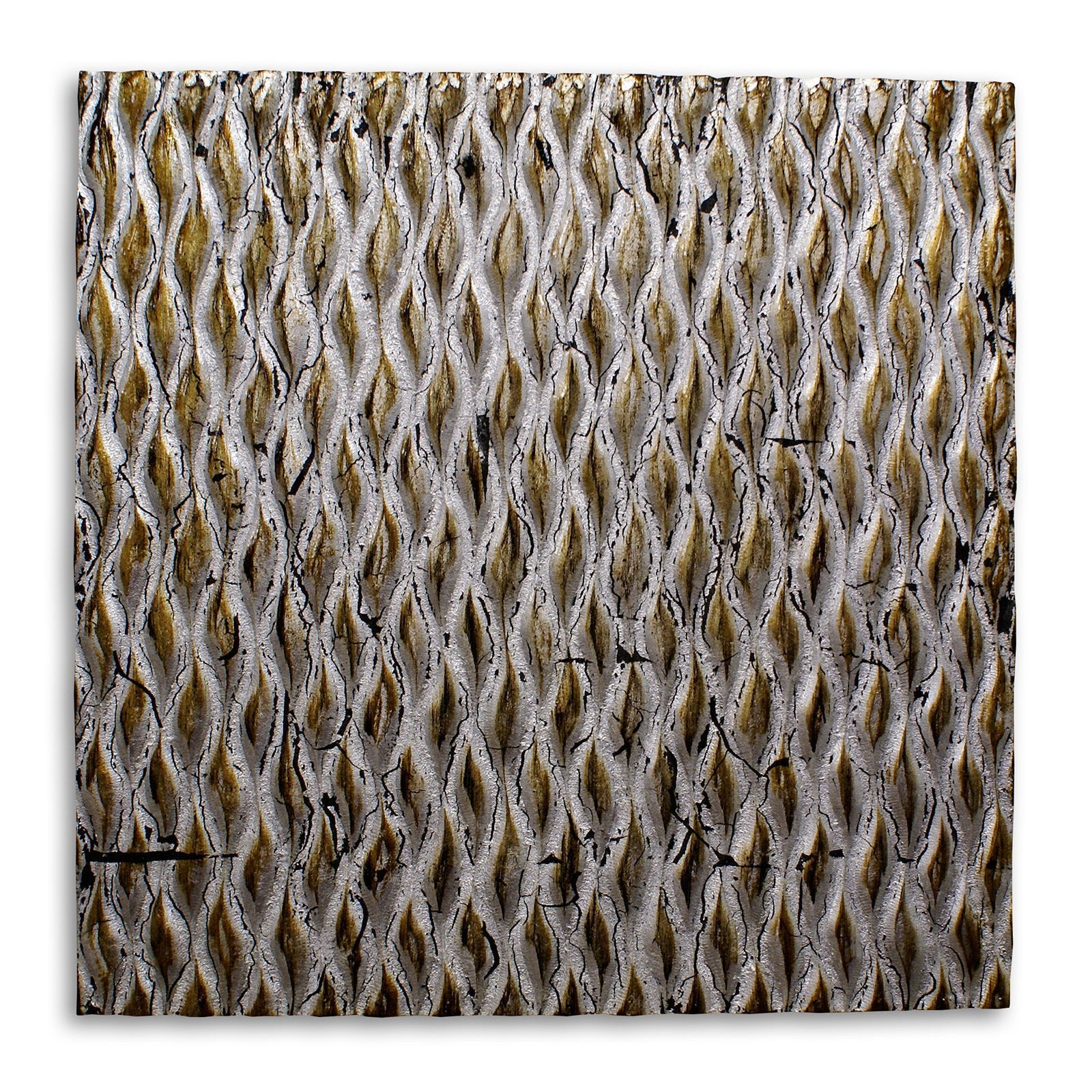 Bronze Metallic Ridge Wood Wall Art