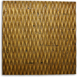 Bronze Metallic Ridge Wood Wall Art