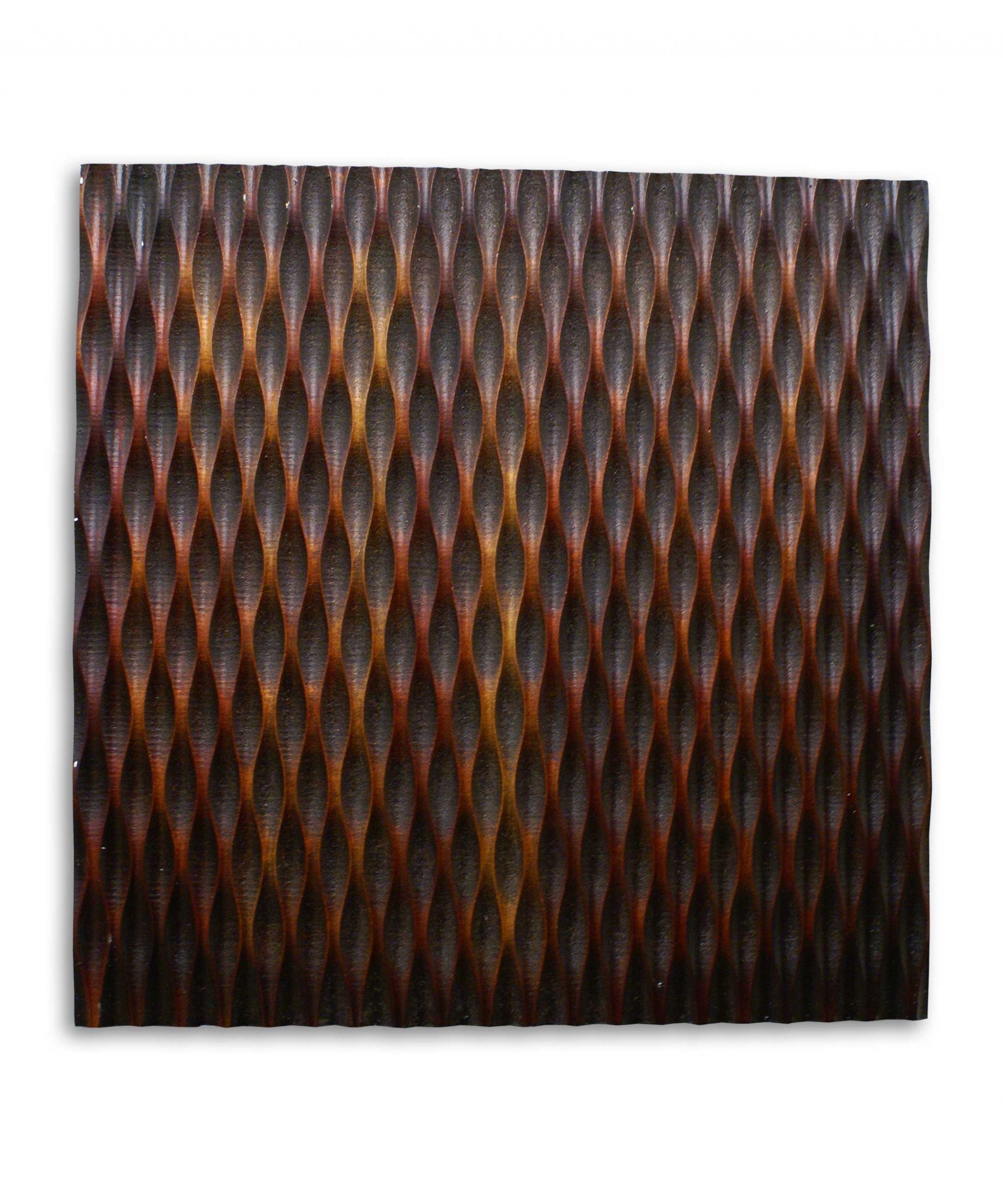 Bronze Metallic Ridge Wood Wall Art