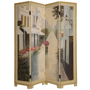 1" X 64" X 72" Multi Color Paris Promenade Wood  Screen