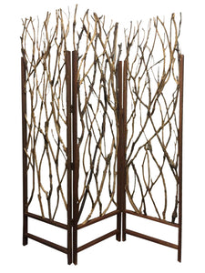 1" X 58" X 70" Brown Wood Tree  Screen