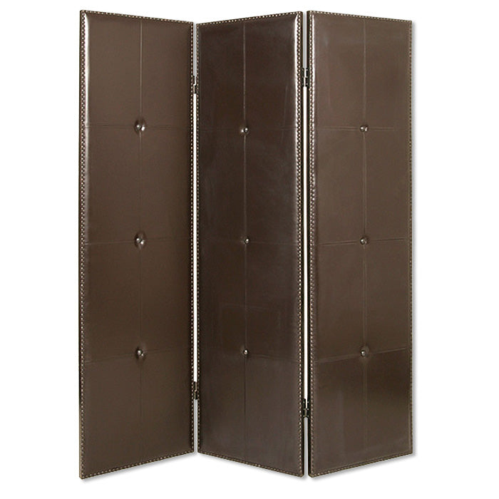 1" X 60" X 72" Brown Faux Leather  Screen