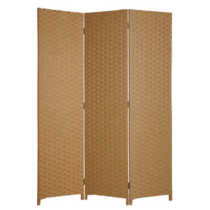 1" X 54" X 72" Dark Brown Wood  3 Panel Screen