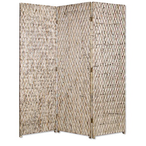 1" X 63" X 72" Gold Wood 3 Panel  Screen