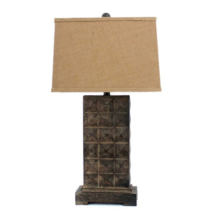 4.75 X 9.5 X 29.5 Brown Vintage With Metal Pedestal - Table Lamp