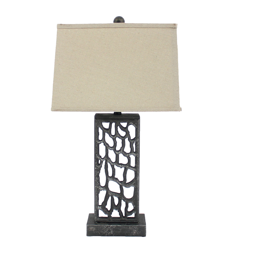 5 X 8 X 28.75 Silver Metal With Multi Mini Grotto Pattern - Table Lamp - 99fab 