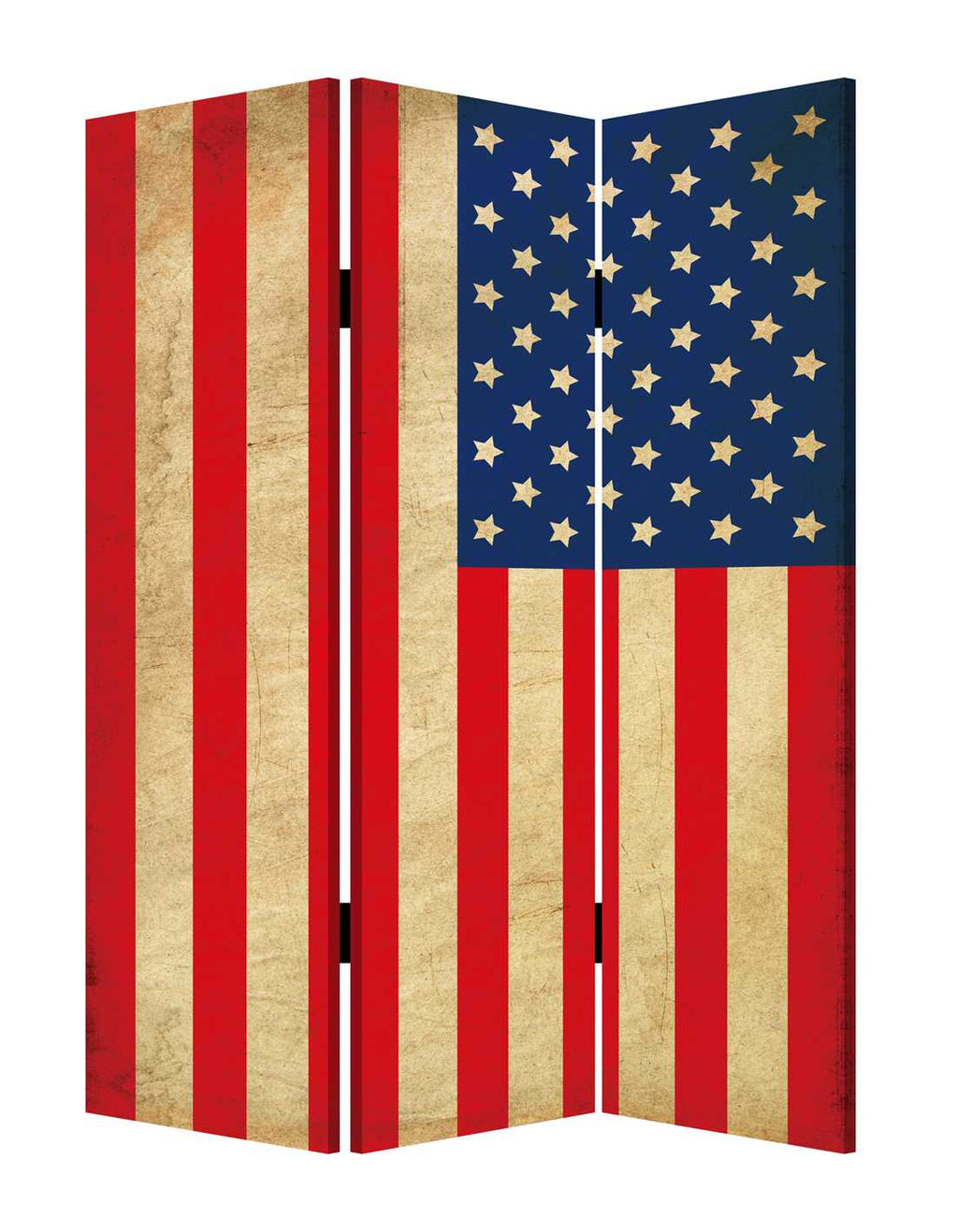 1 X 48 X 72 Multi Color Wood Canvas American Flag  Screen - 99fab 
