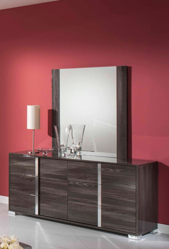 Modern Gray Glossy Wall Mirror - 99fab 